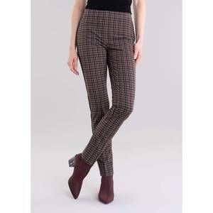NEW LISETTE L emery plaid slim ankle pants in brown